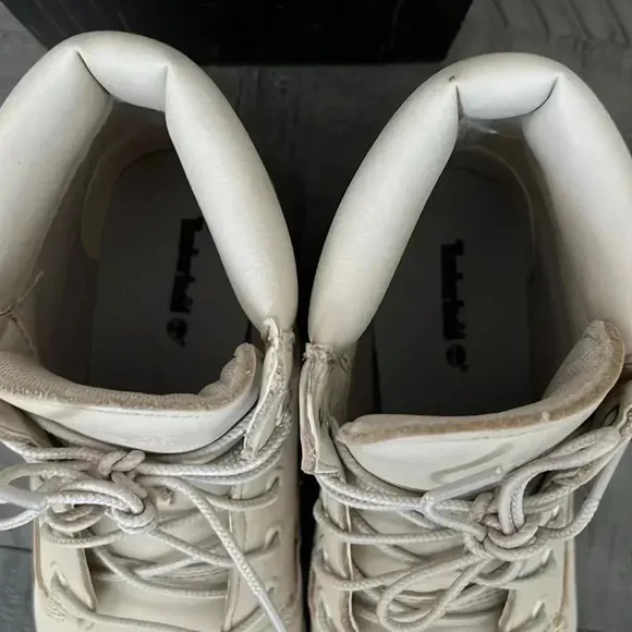 Timberland Girls Boots Off White Cream Lace Up