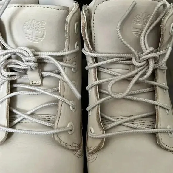 Timberland Girls Boots Off White Cream Lace Up