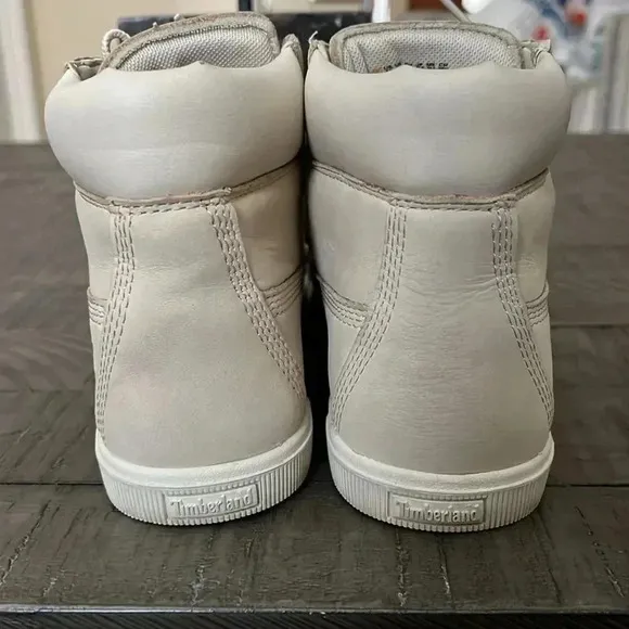 Timberland Girls Boots Off White Cream Lace Up