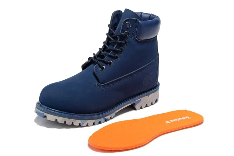 TIMBERLAND Hommes Brand New 10061 Camouflage Militaire En Plein Air Martin Bottes, Homme haut-haut En Cuir Cheville Bleu Foncé Chaussures Décontractées 40-45