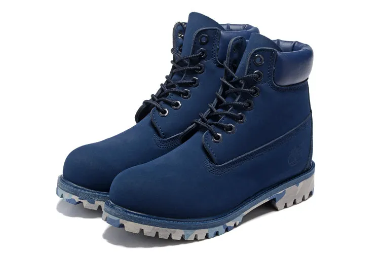 TIMBERLAND Hommes Brand New 10061 Camouflage Militaire En Plein Air Martin Bottes, Homme haut-haut En Cuir Cheville Bleu Foncé Chaussures Décontractées 40-45