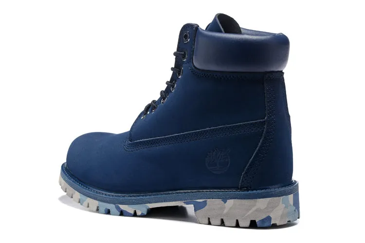 TIMBERLAND Hommes Brand New 10061 Camouflage Militaire En Plein Air Martin Bottes, Homme haut-haut En Cuir Cheville Bleu Foncé Chaussures Décontractées 40-45