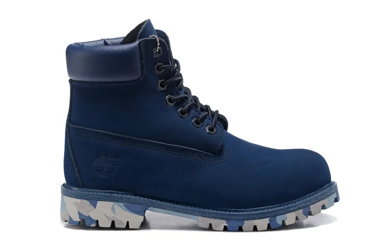 TIMBERLAND Hommes Brand New 10061 Camouflage Militaire En Plein Air Martin Bottes, Homme haut-haut En Cuir Cheville Bleu Foncé Chaussures Décontractées 40-45