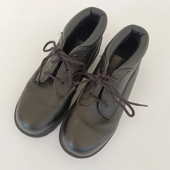 Timberland Kids Black Smooth Leather Boots Youth Size 12