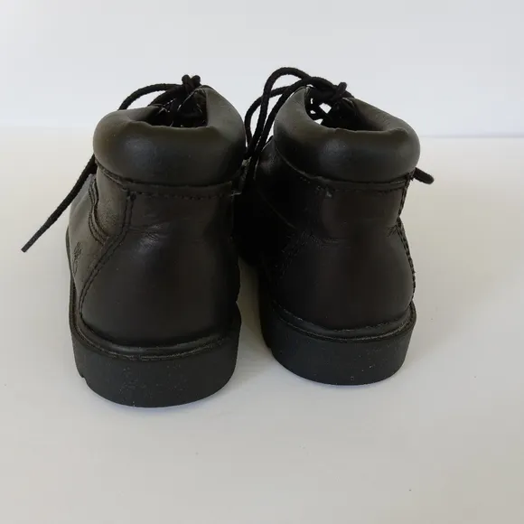 Timberland Kids Black Smooth Leather Boots Youth Size 12
