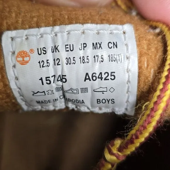 Timberland Kids SIZE‎ 12.5 ~Field Scuff Proof Boots Wheat 15745 !