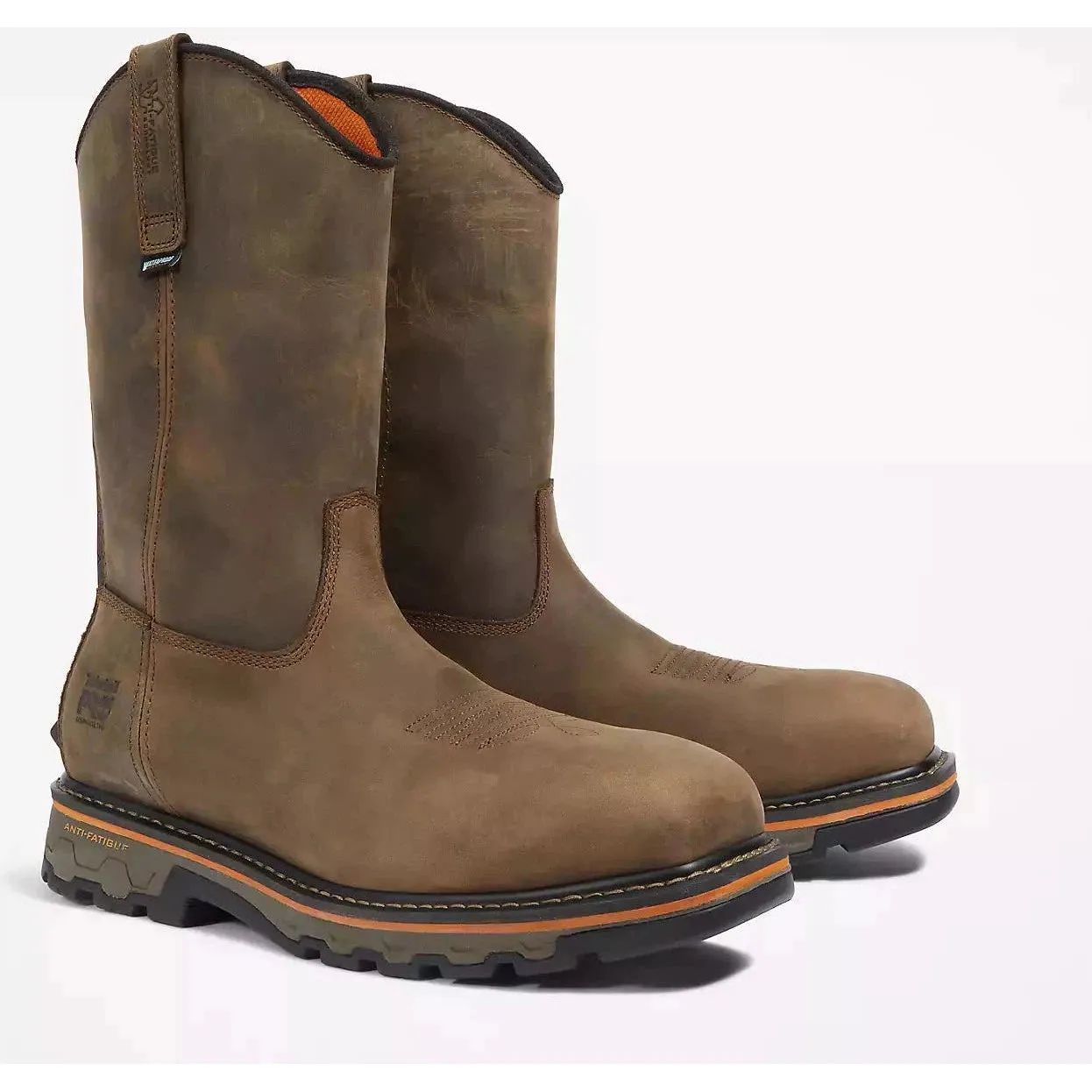 Timberland Pro Men's True Grit Pull On Comp Toe WP Work Boot- Brown- TB1A437Y214