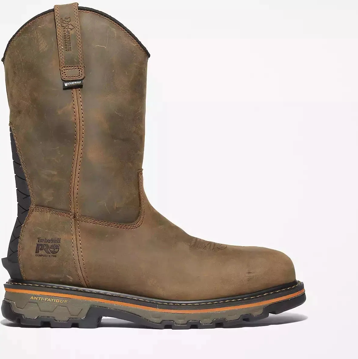 Timberland Pro Men's True Grit Pull On Comp Toe WP Work Boot- Brown- TB1A437Y214