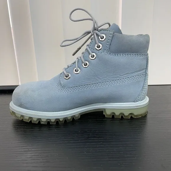 Timberland Villa 6&quot; Premium Boots TB0A1HEH Blue YOUTH SIZE 12 Lace UP