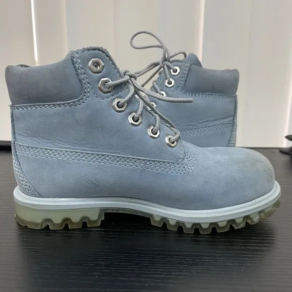 Timberland Villa 6&quot; Premium Boots TB0A1HEH Blue YOUTH SIZE 12 Lace UP