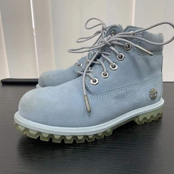 Timberland Villa 6&quot; Premium Boots TB0A1HEH Blue YOUTH SIZE 12 Lace UP