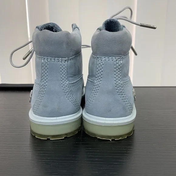 Timberland Villa 6&quot; Premium Boots TB0A1HEH Blue YOUTH SIZE 12 Lace UP