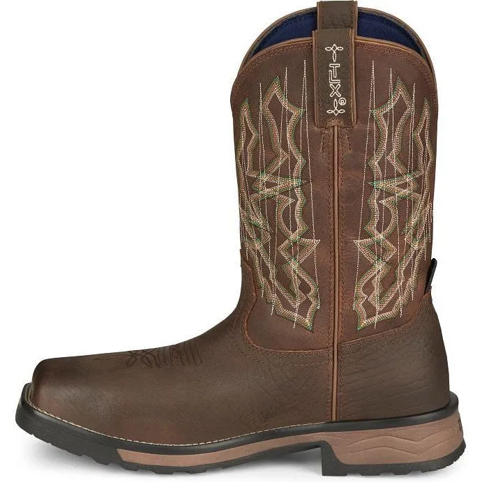 Tony Lama Men's Anchor 11' Comp Toe WP Western Work Boot -Brown- TW3415