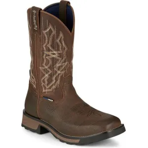 Tony Lama Men's Anchor 11' Square Toe WP Western Work Boot- Brown- TW3416