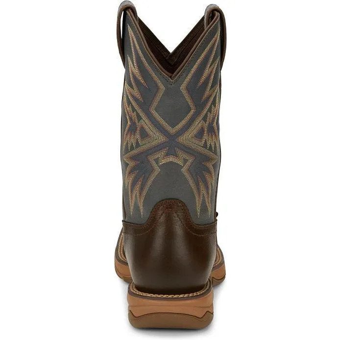 Tony Lama Men's Bartlett 11" Square Toe WP Western Work Boot- Brown- RR3358