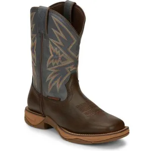 Tony Lama Men's Bartlett 11" Square Toe WP Western Work Boot- Brown- RR3358