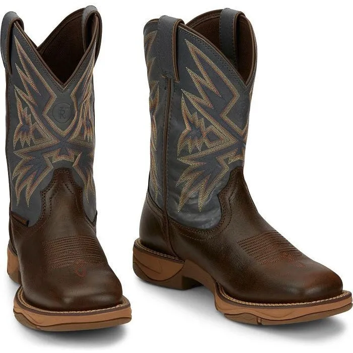 Tony Lama Men's Bartlett 11" Square Toe WP Western Work Boot- Brown- RR3358