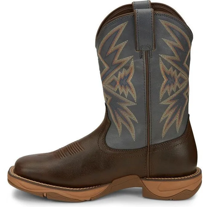 Tony Lama Men's Bartlett 11" Square Toe WP Western Work Boot- Brown- RR3358