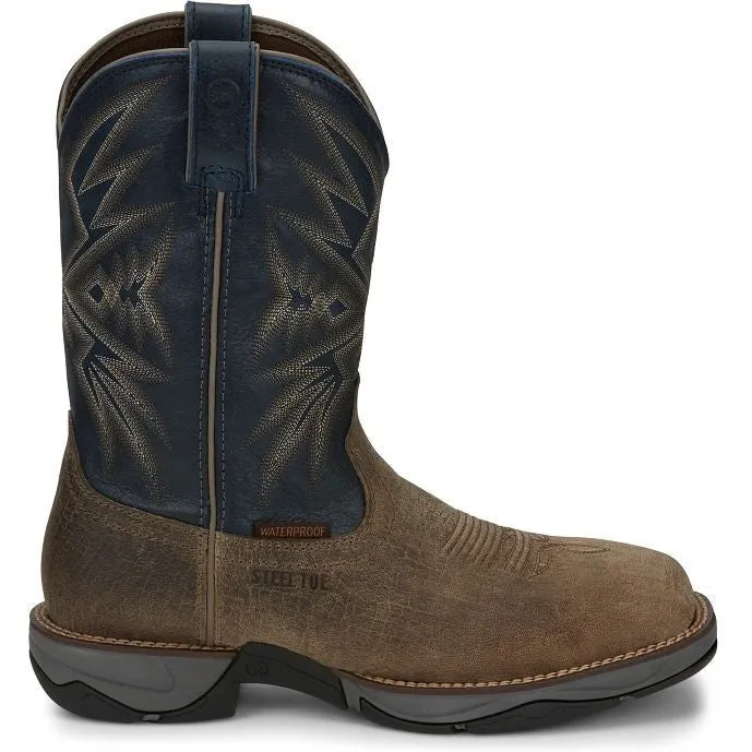 Tony Lama Men's Bartlett 11" Steel Toe Pull On Western Work Boot -Grey- RR3361