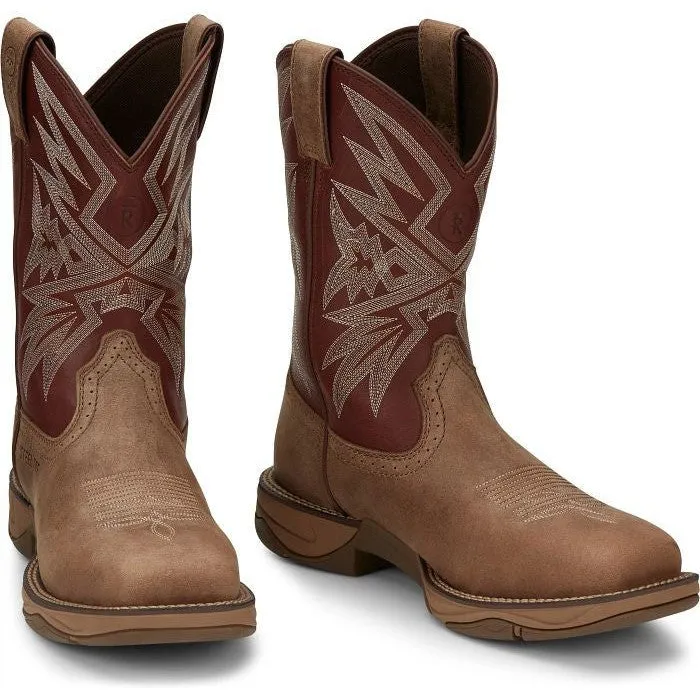 Tony Lama Men's Bartlett 11" Steel Toe Western Work Boot -Tan- RR3359
