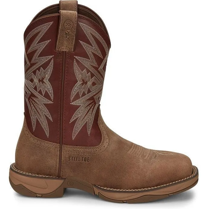 Tony Lama Men's Bartlett 11" Steel Toe Western Work Boot -Tan- RR3359