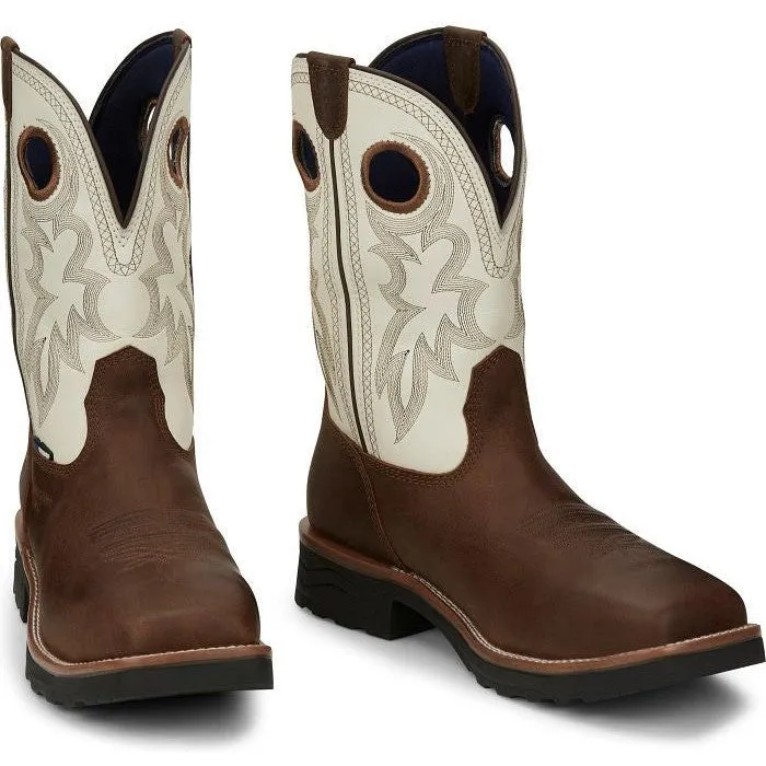 Tony Lama Men's Fireball 11" Comp Toe WP Western Work Boot- Brown- TW3302