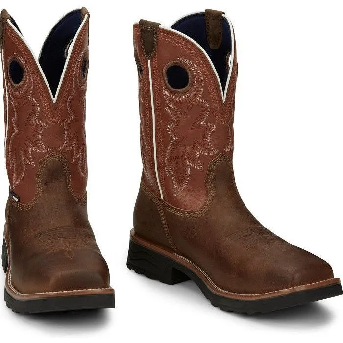 Tony Lama Men's Fireball 11" Comp Toe WP Western Work Boot- Tan- TW3300