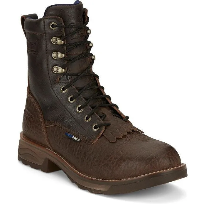 Tony Lama Men's High Plains 8" Comp Toe WP Western Work Boot - Brown - TW3431