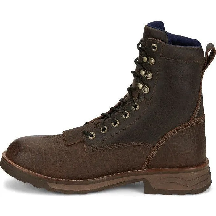 Tony Lama Men's High Plains 8" Comp Toe WP Western Work Boot - Brown - TW3431