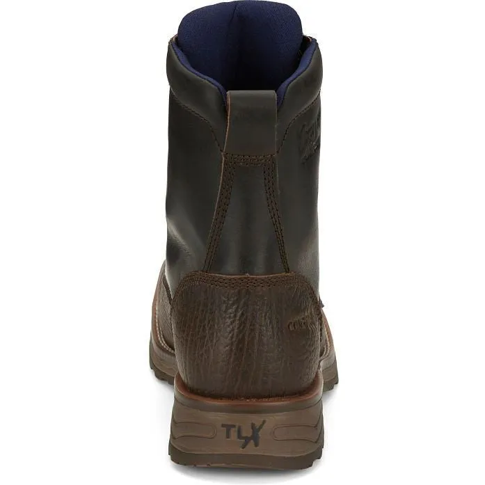 Tony Lama Men's High Range 8" Comp Toe WP Western Work Boot -Brown- TW3430