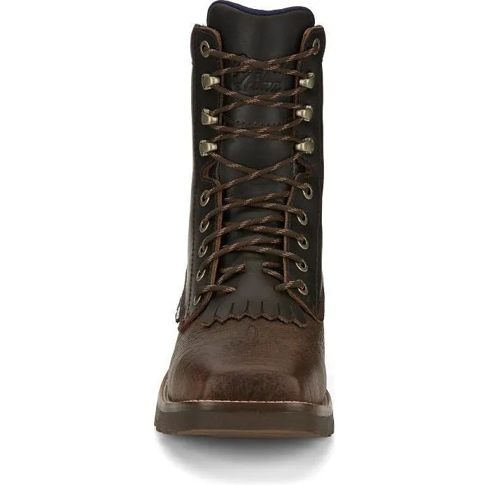Tony Lama Men's High Range 8" Comp Toe WP Western Work Boot -Brown- TW3430
