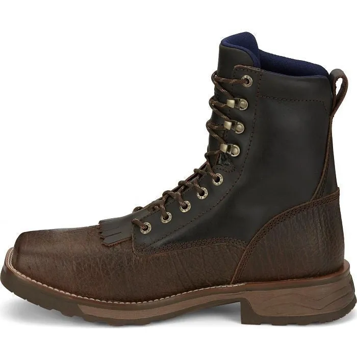 Tony Lama Men's High Range 8" Comp Toe WP Western Work Boot -Brown- TW3430