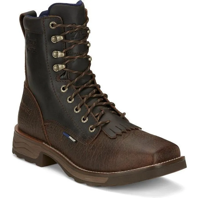 Tony Lama Men's High Range 8" Comp Toe WP Western Work Boot -Brown- TW3430