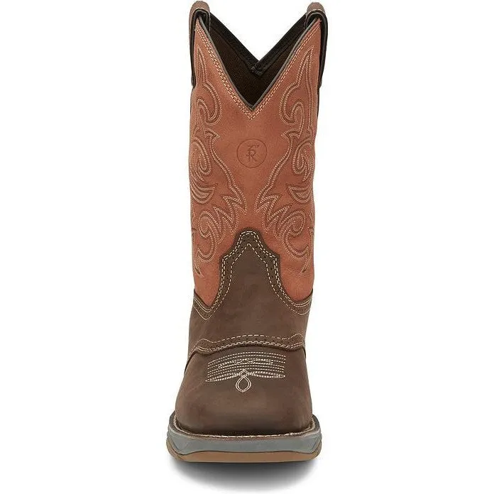Tony Lama Men's Junction 11' Square Toe WP Western Work Boot -Brown- RR3351