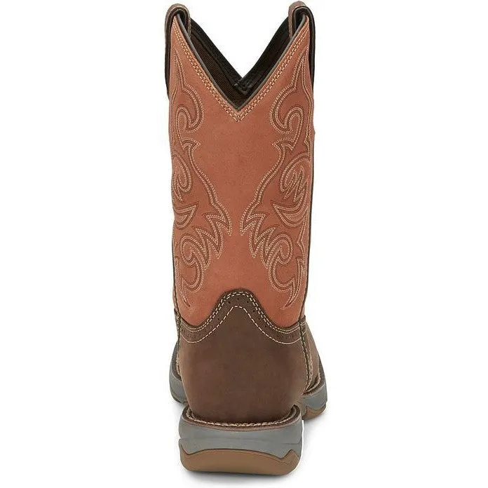 Tony Lama Men's Junction 11' Square Toe WP Western Work Boot -Brown- RR3351