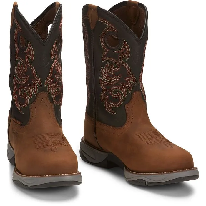 Tony Lama Men's Junction 11' Steel Toe WP Western Work Boot -Brown- RR3355