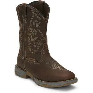 Tony Lama Men's Junction 11' Wide Square Toe WP Western Work Boot -Brown- RR3353
