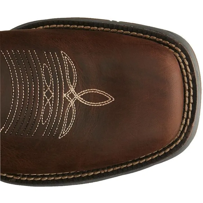 Tony Lama Men's Junction 11' Wide Square Toe WP Western Work Boot -Brown- RR3353