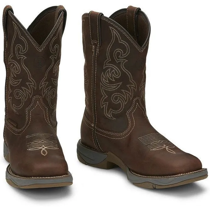 Tony Lama Men's Junction 11' Wide Square Toe WP Western Work Boot -Brown- RR3353