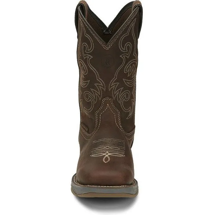 Tony Lama Men's Junction 11' Wide Square Toe WP Western Work Boot -Brown- RR3353