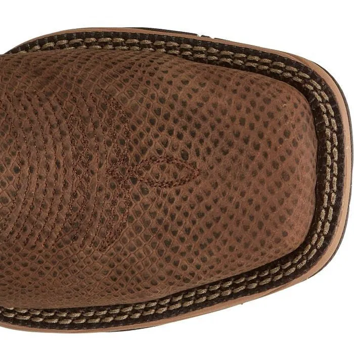 Tony Lama Men's Medford 11' Steel Toe WP Western Work Boot- Brown- RR3373
