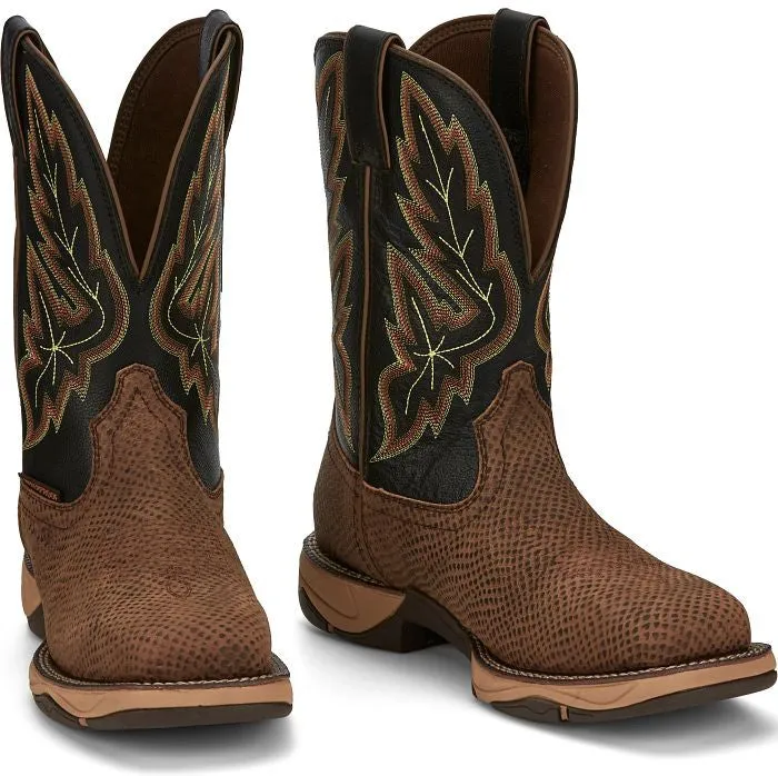 Tony Lama Men's Medford 11' Steel Toe WP Western Work Boot- Brown- RR3373