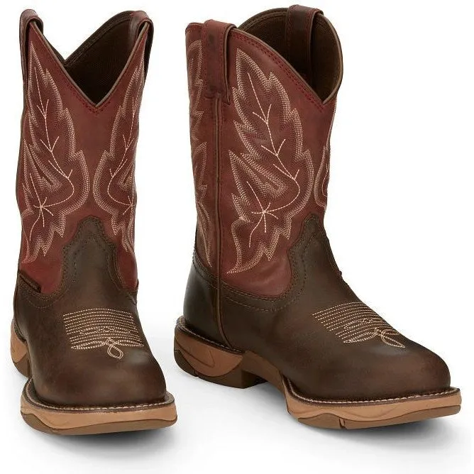 Tony Lama Men's Rasp 11" Wide Round Toe WP Western Work Boot- Brown- RR3362