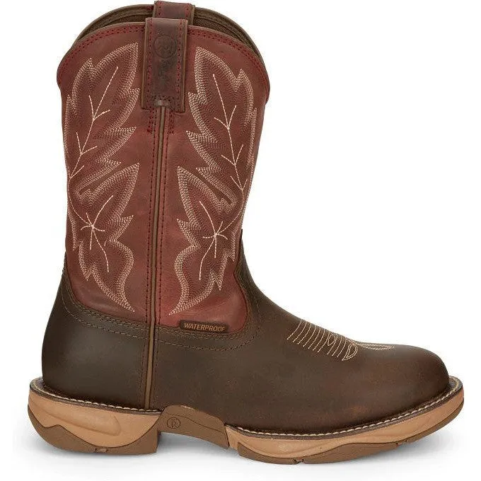 Tony Lama Men's Rasp 11" Wide Round Toe WP Western Work Boot- Brown- RR3362