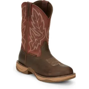 Tony Lama Men's Rasp 11" Wide Round Toe WP Western Work Boot- Brown- RR3362