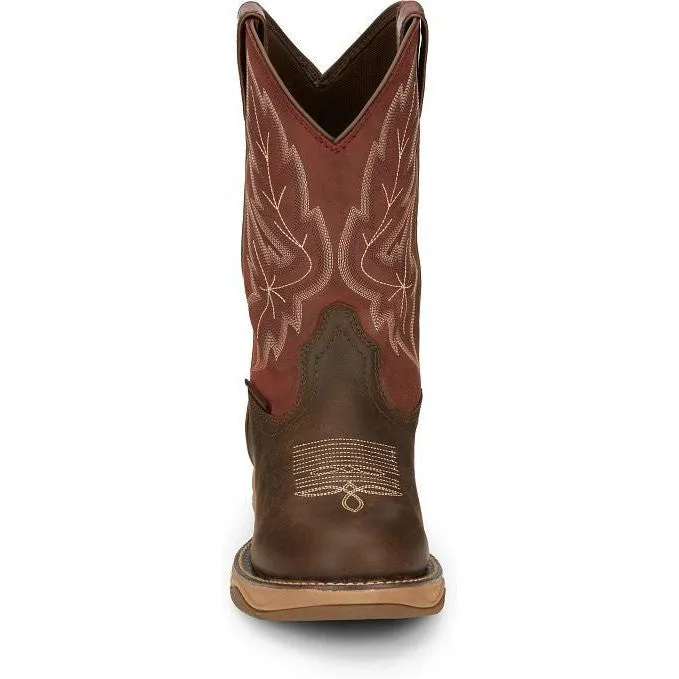 Tony Lama Men's Rasp 11" Wide Round Toe WP Western Work Boot- Brown- RR3362
