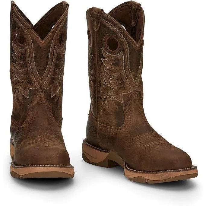 Tony Lama Men's River 11" Extra Wide Round Toe Western Work Boot -Brown- RR3370