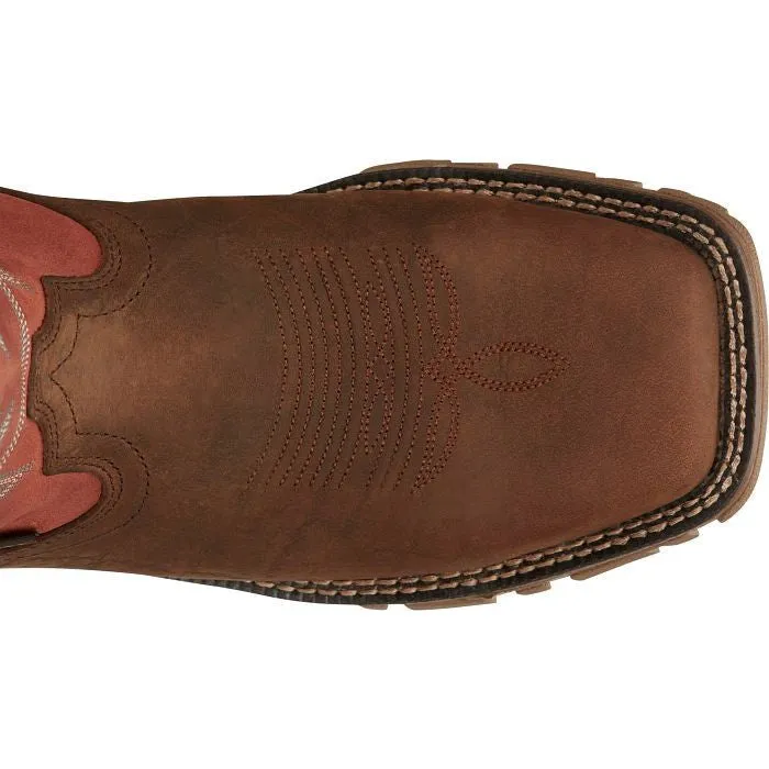 Tony Lama Men's Roustabout 11' Steel Toe WP Western Work Boot -Brown- TW5007