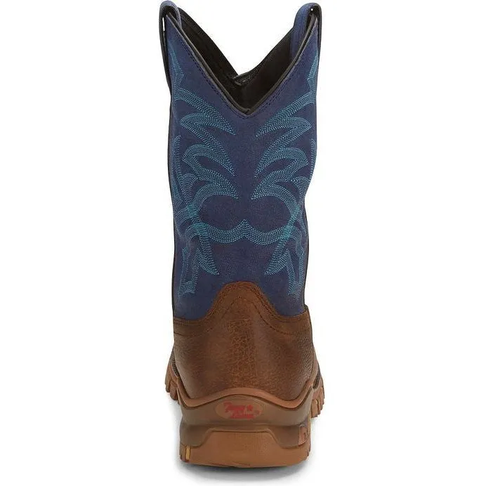Tony Lama Men's Roustabout 11' Steel Toe WP Western Work Boot -Brown- TW5010