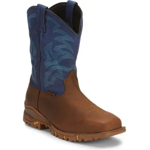 Tony Lama Men's Roustabout 11' Steel Toe WP Western Work Boot -Brown- TW5010